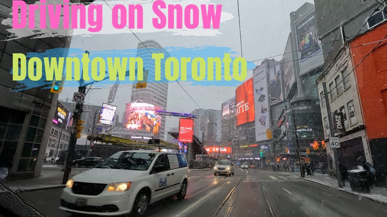Driving in Downtown Toronto in  snow storm Jan 25 2023 Winter Driving
