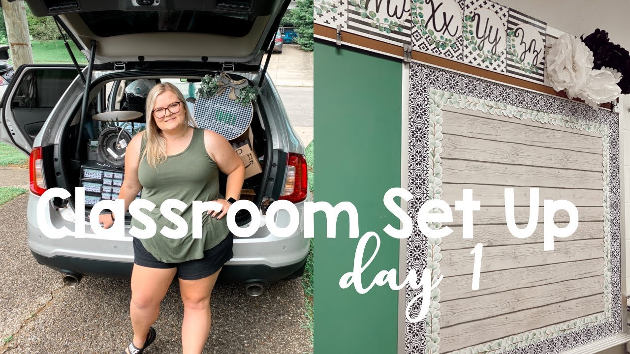 CLASSROOM SET UP DAY 1 | VLOG | First Year 4th Grade Teacher
