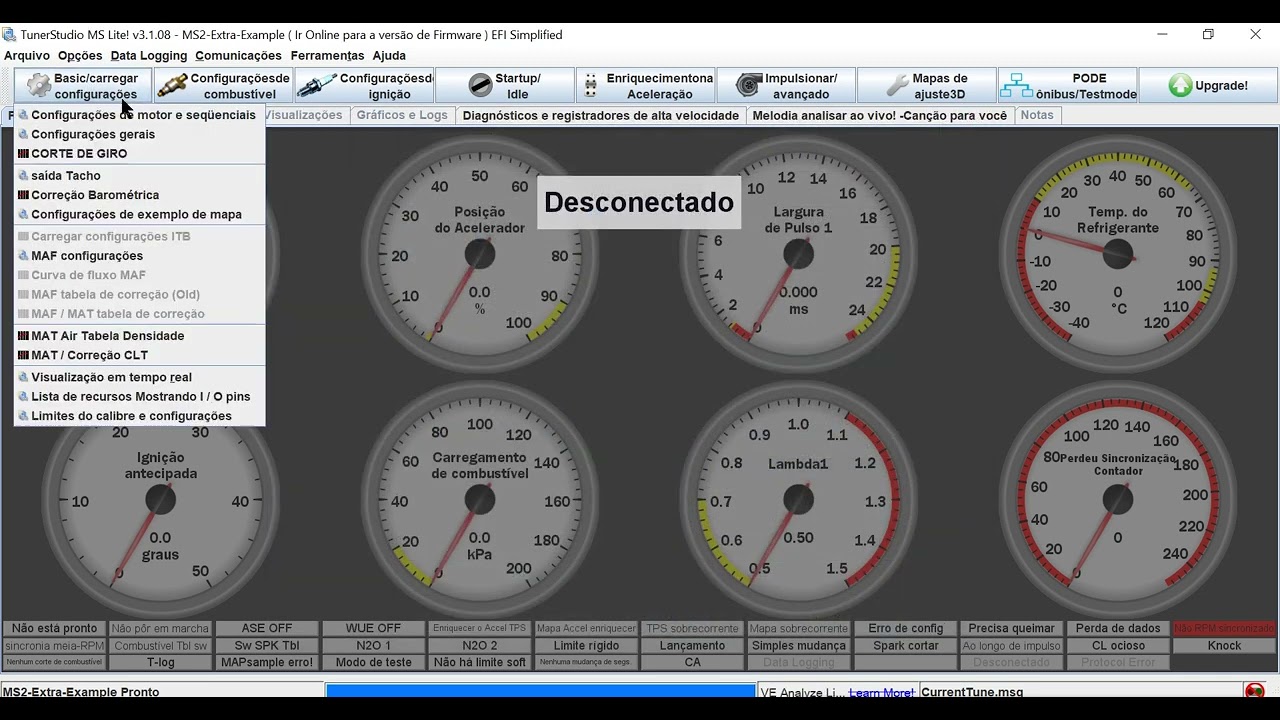 01 tunerstudio configuração motor   megasquirt ms2