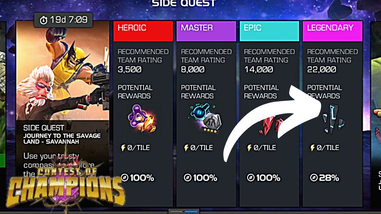 JOURNEY TO SAVAGE LAND : SAVANNAH | LEGENDARY DIFFICULTY | MARVEL CONTEST OF CMAHPIONS | MCOC