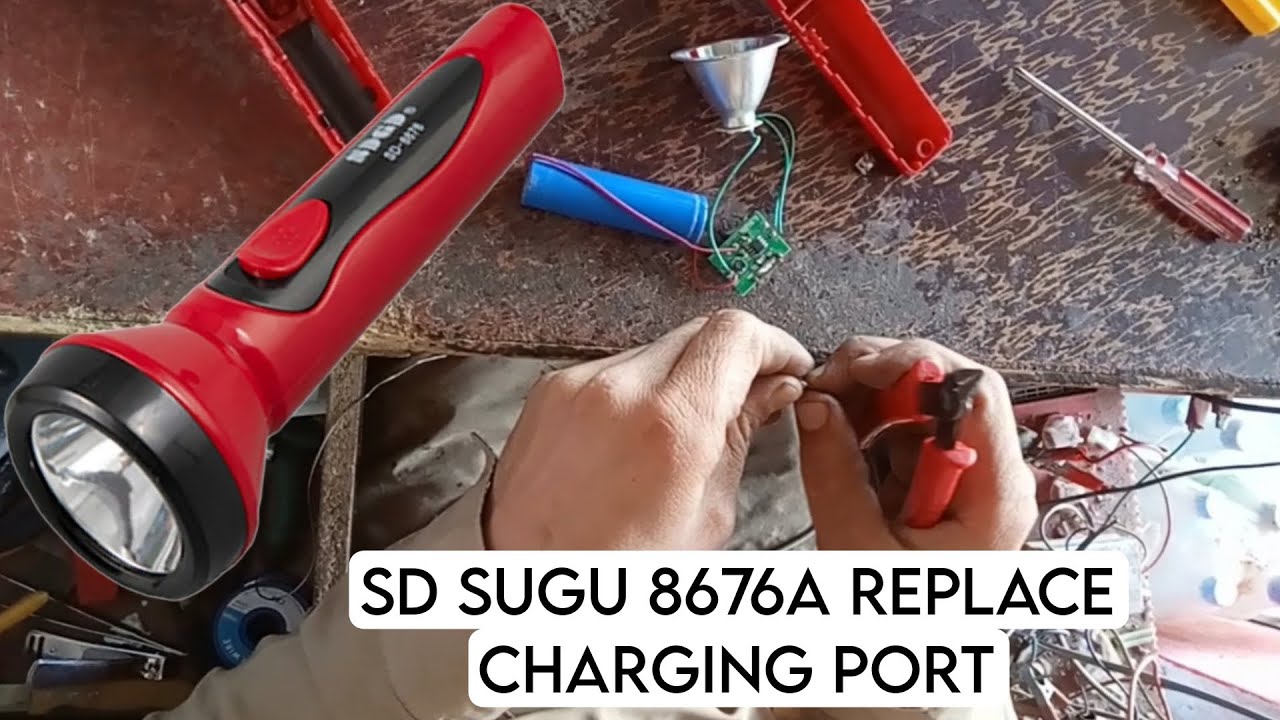 SD 8676A Changing Port Replace | SD 8676A Rechargeable LED Torch Light
