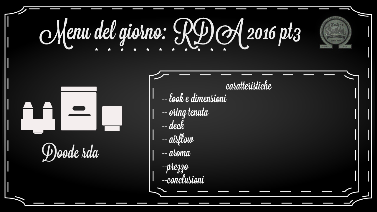 Doode RDA, recensione dripper ita emiliabuilder, atomizzatori cloud-chasing 2016