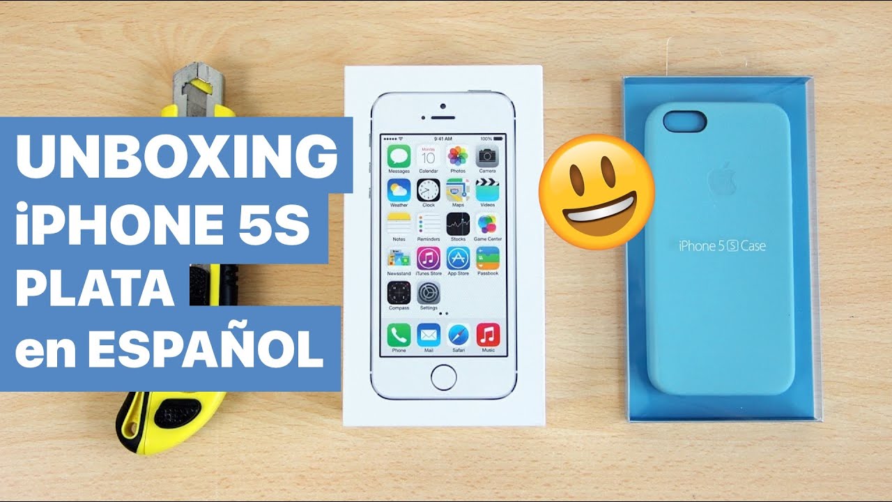 🔥 Apple iPHONE 5S UNBOXING Plata, Gris y Blanco 16 GB Español 2019 + ⭐ Funda Cuero Azul