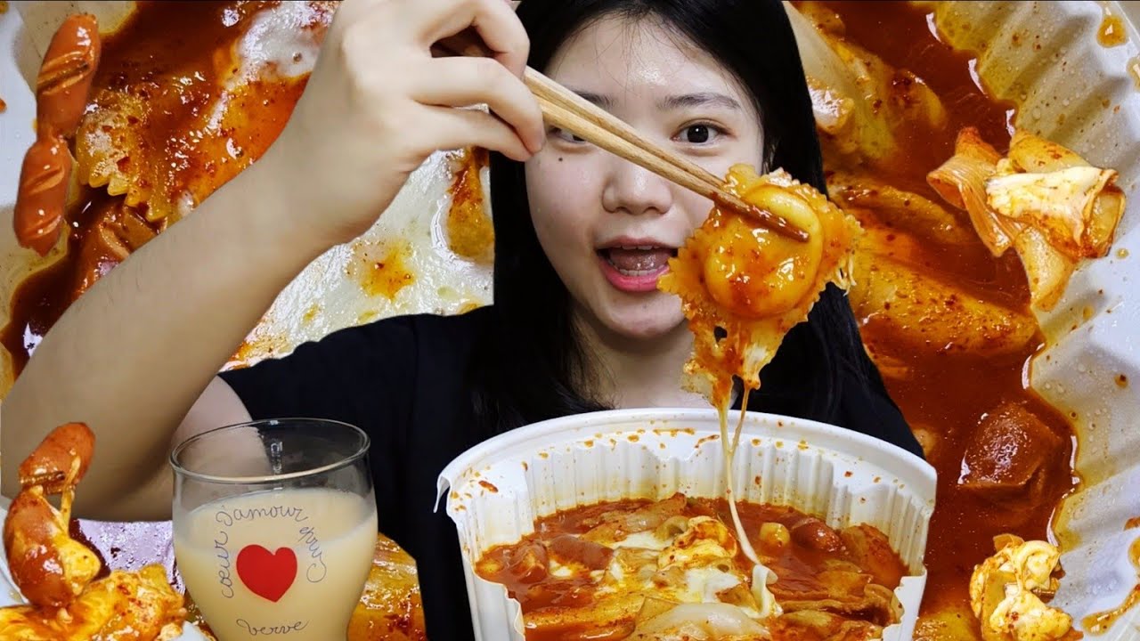 다이어트 중 치팅1 | -5kg 빼고 먹는 퐁당치즈만두 추가한 엽떡 먹방