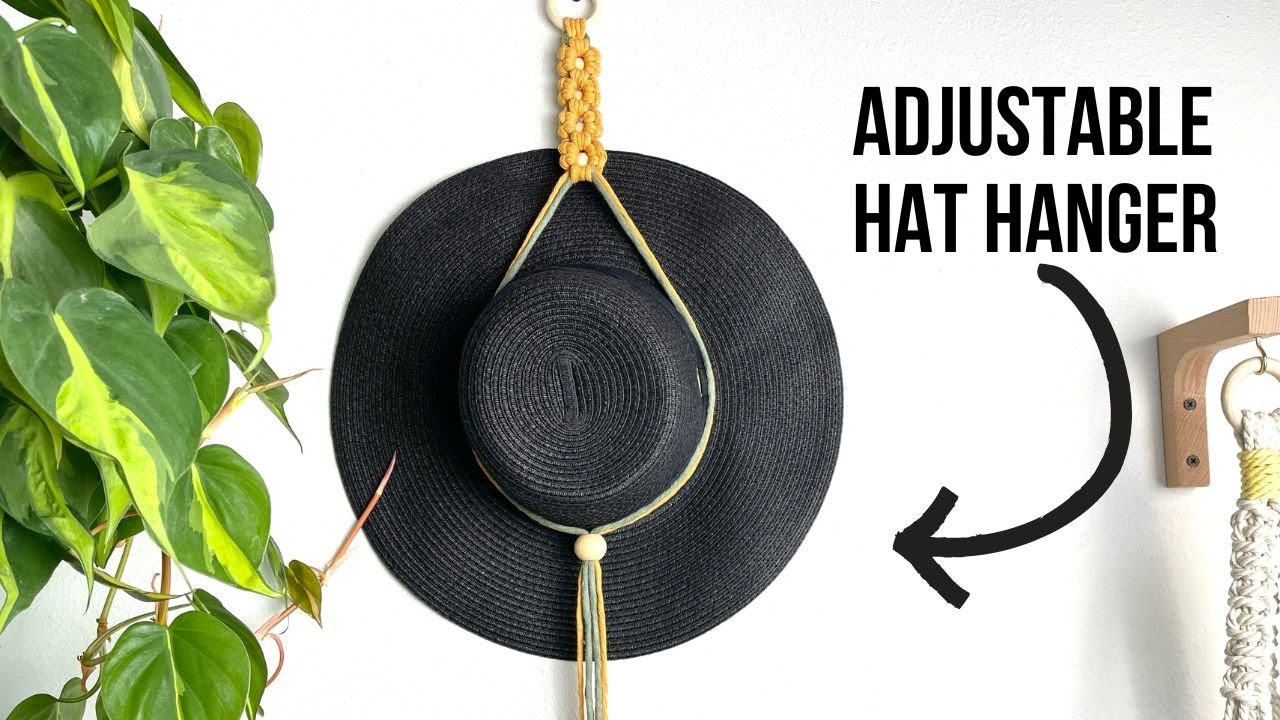 How to Macrame an Adjustable Hat Hanger | Macrame Flower Design