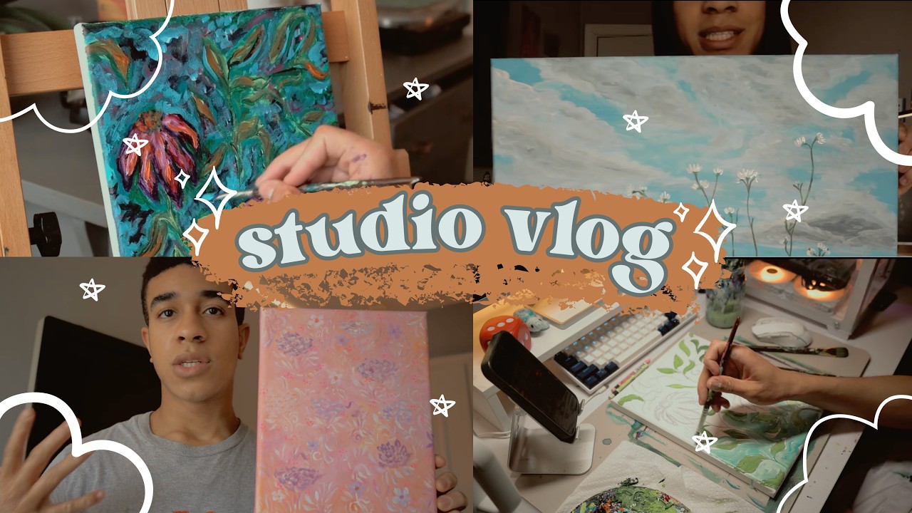february studio vlog | paint with me