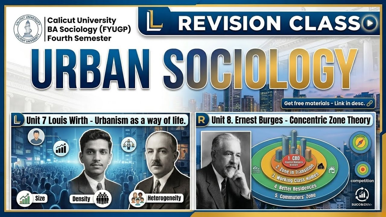 Louis Wirth & Ernest Burgess | Urban Sociology Calicut University 4th Sem #revision