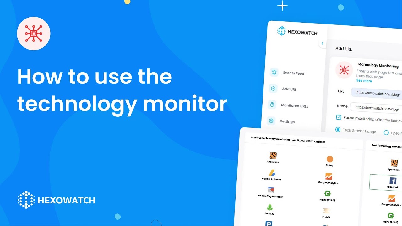 How to monitor any page for tech stack changes - Hexowatch tutorial
