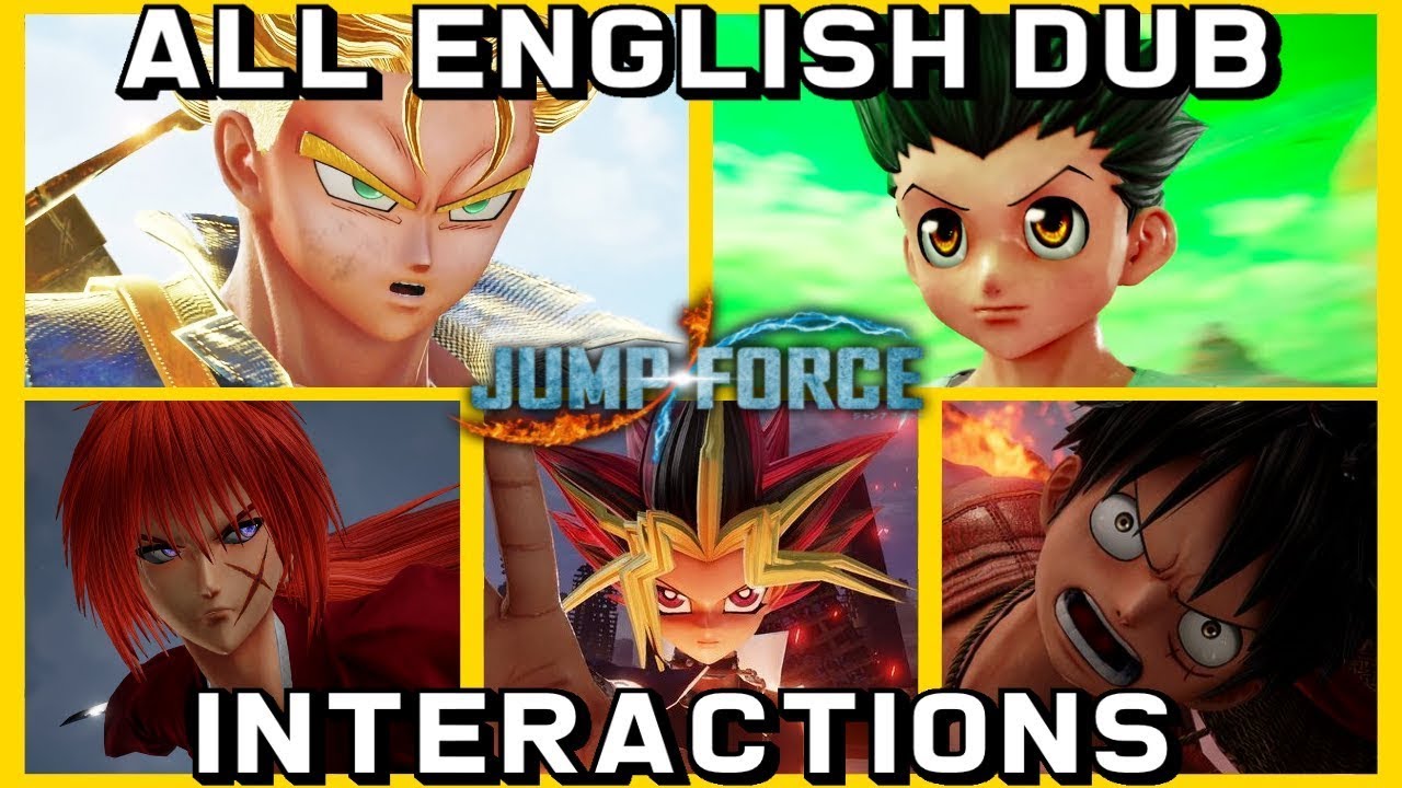 Jump Force — все взаимодействия с английским дубляжом