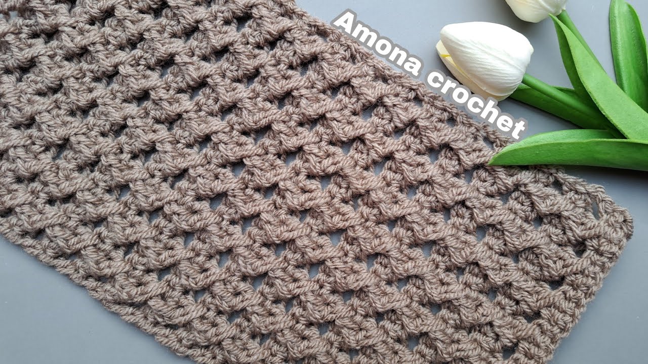 كروشية كوفية رجالى غرزة جديده مجسمه/ سكارف كروشية رجالى crochet scarf for men