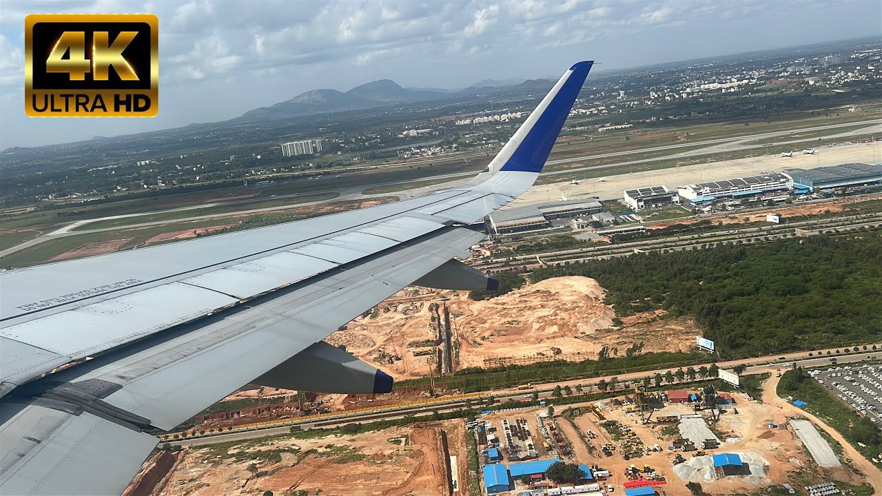 [4K] Захватывающий дух взлет Indigo Airbus A320Neo из международного аэропорта Кемпеговда в Банга...