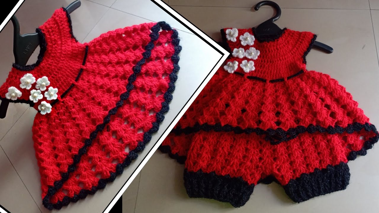 शानदार ड्रेस||crochet baby frock/ dress||allhometips