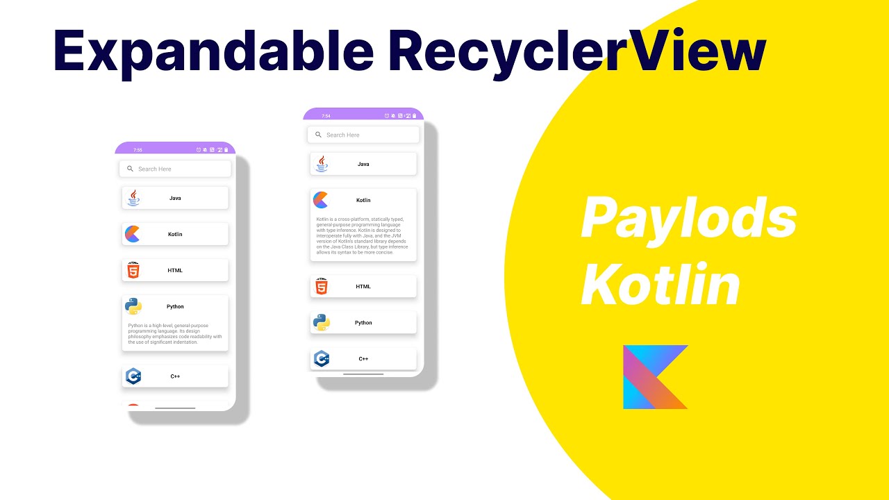Expandable RecyclerView in Kotlin || Android studio Tutorial 2022
