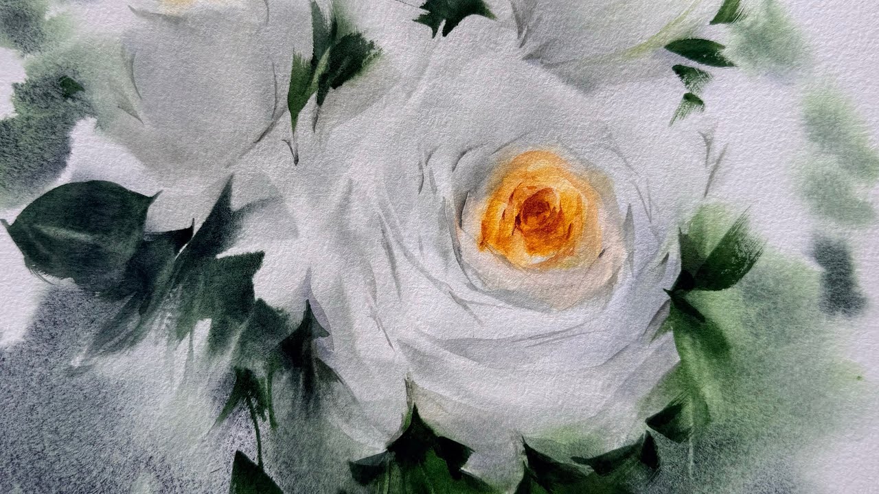 How to Paint a White Rose in Watercolor Easy & Beautiful