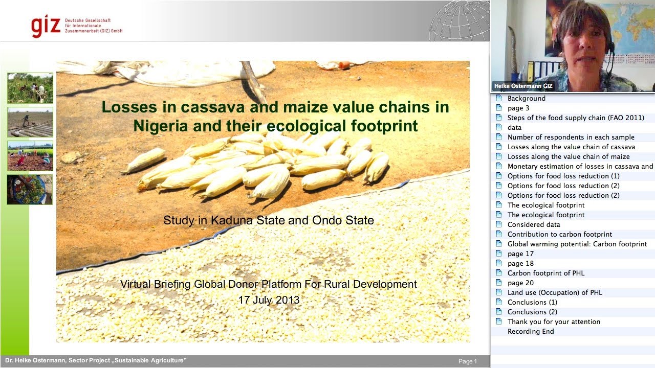 Heike Ostermann and Daniel Thylmann present losses in cassava and maize value chains in Nigeria