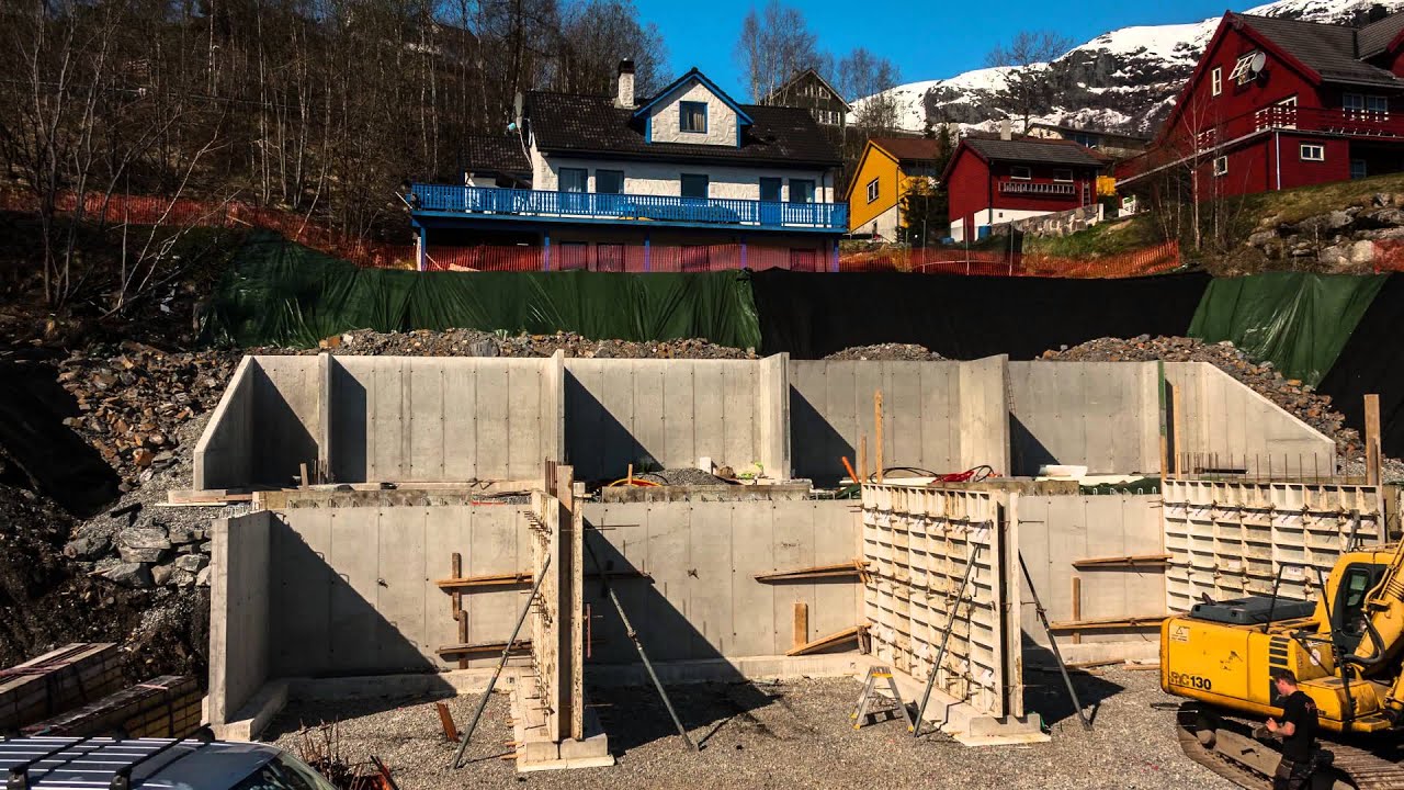Timelapse av hus som blir bygd - Myraplassen, Skulestadmoen, Voss