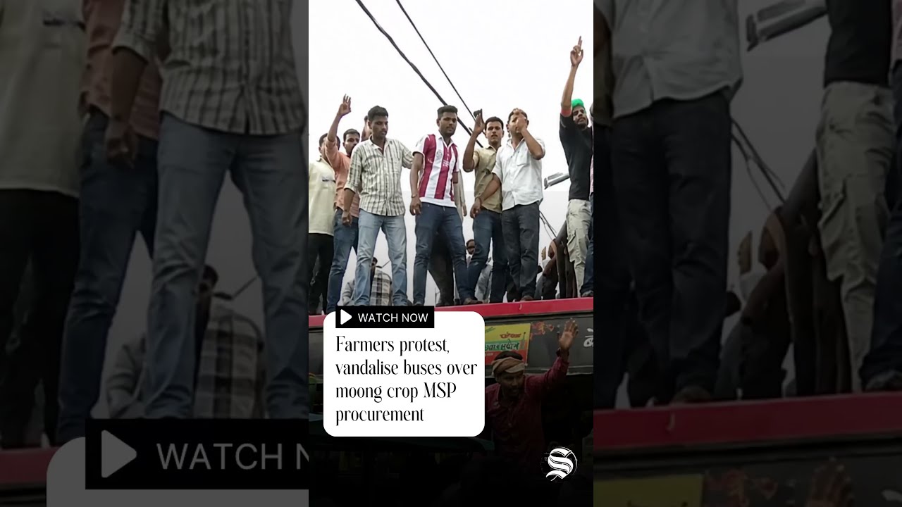 Farmers vandalise buses during protest over moong crop MSP procurement in Narmadapuram