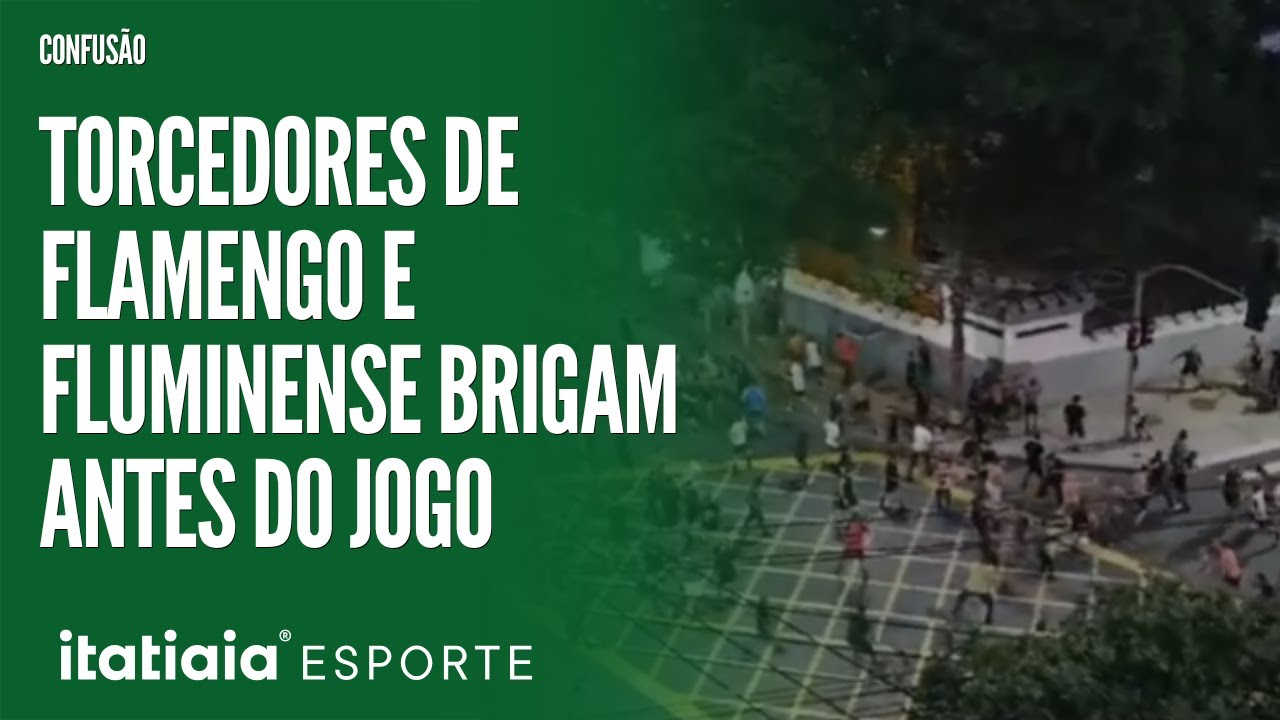 TORCEDORES DO FLAMENGO E FLUMINENSE BRIGAM ANTES DO JOGO NO MARACANÃ