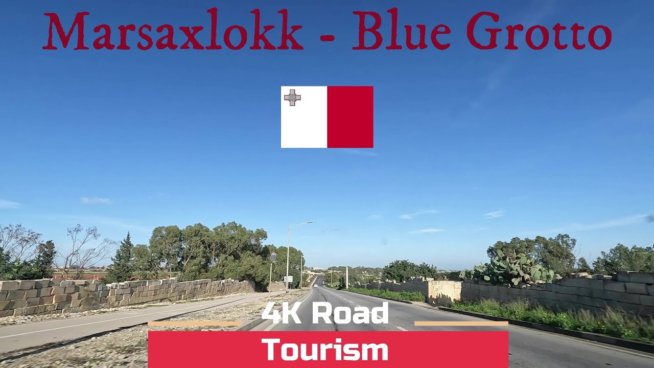 Driving on Malta Marsaxlokk to Malta International Airport to Blue Grotto