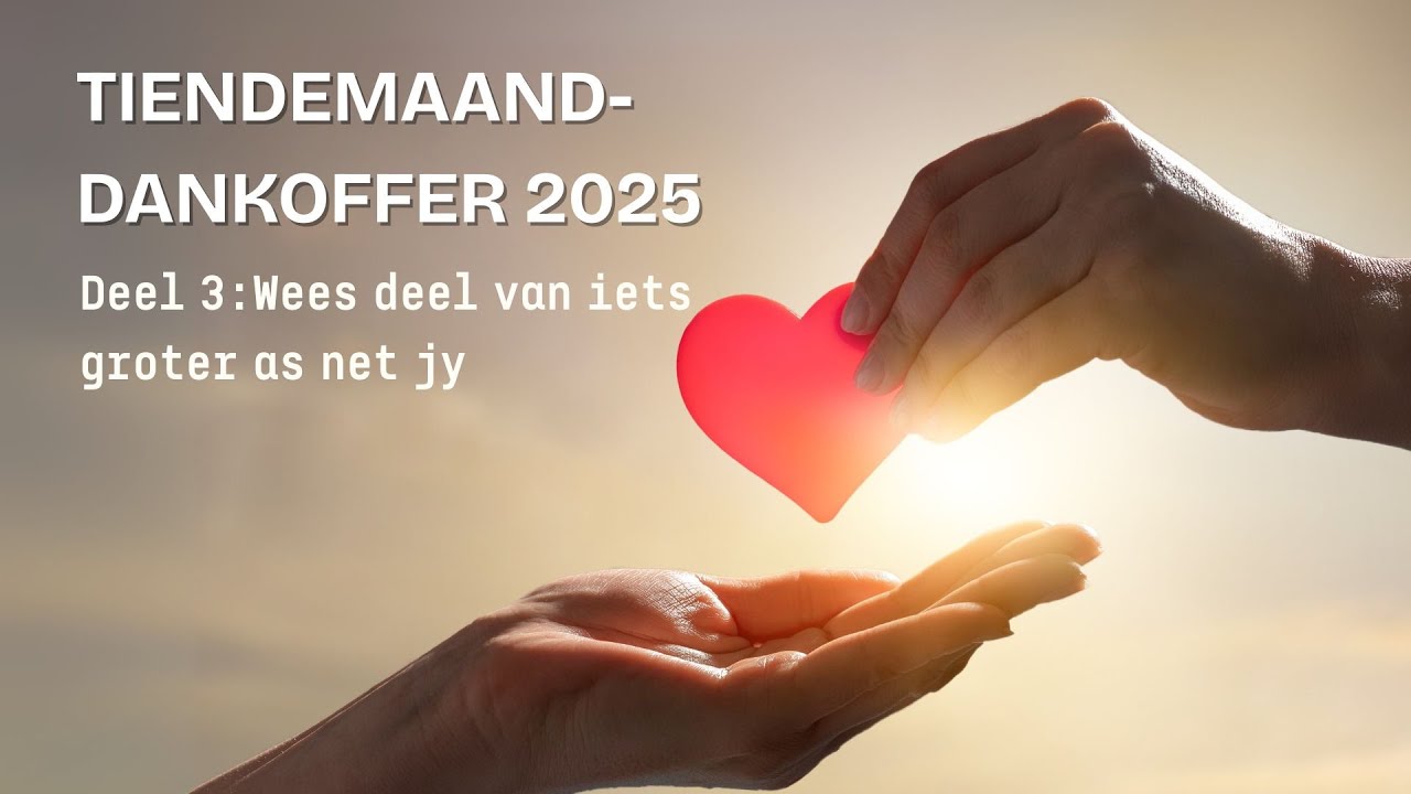 WEES DEEL VAN IETS GROTER AS NET JY