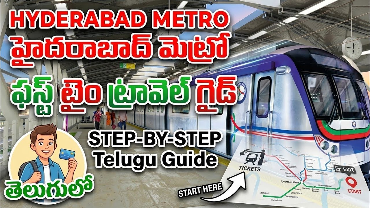 Hyderabad Metro First-Time Travel Guide | Step-by-Step in Telugu | @pincodeTraveler