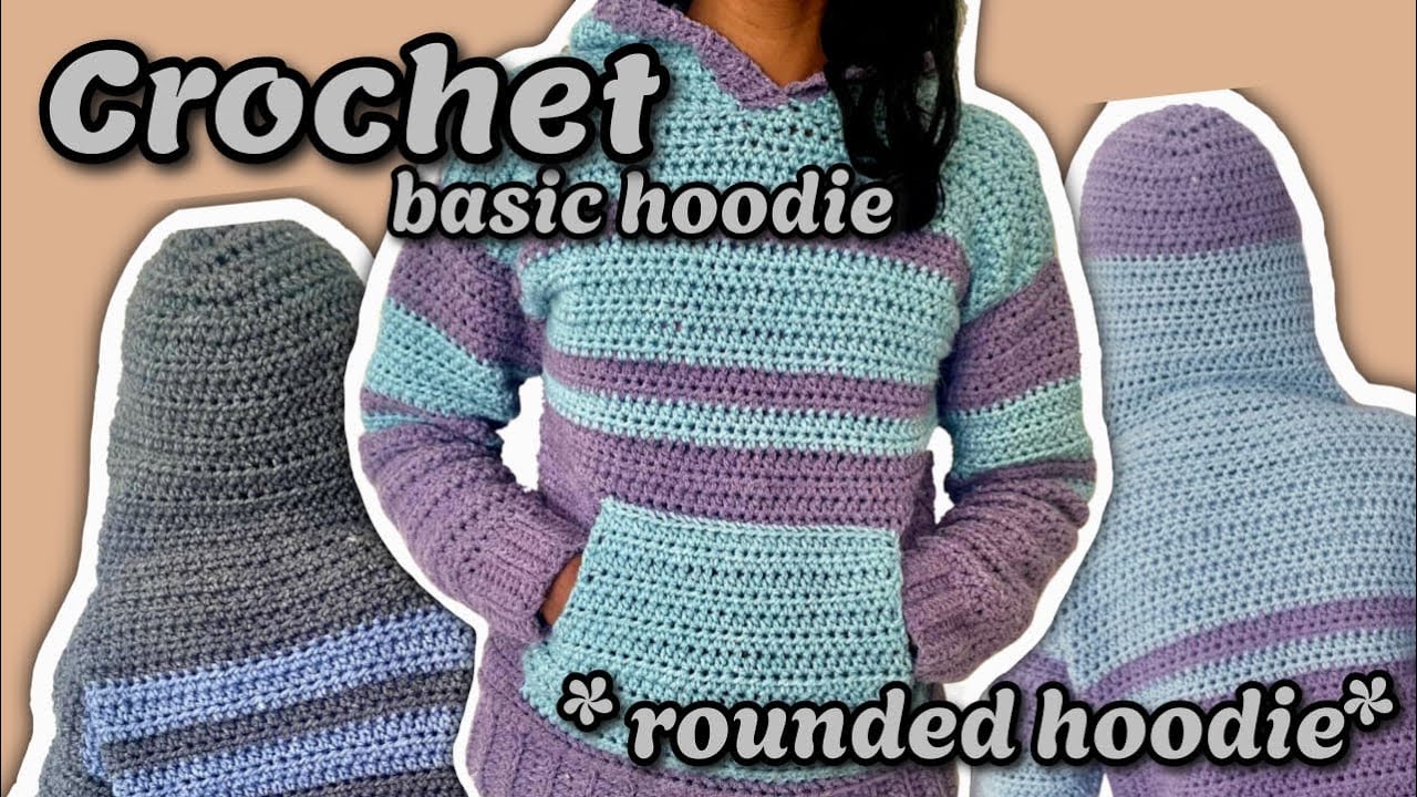 How to crochet a Basic Hoodie Sweater - Tutorial for Child, Adult Women & Men sizes
