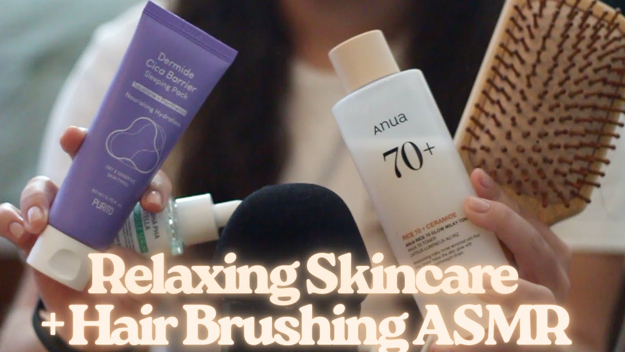 Cozy Nighttime ASMR: Skincare Layered Sounds & Gentle Hair Brushing (NO TALKING)
