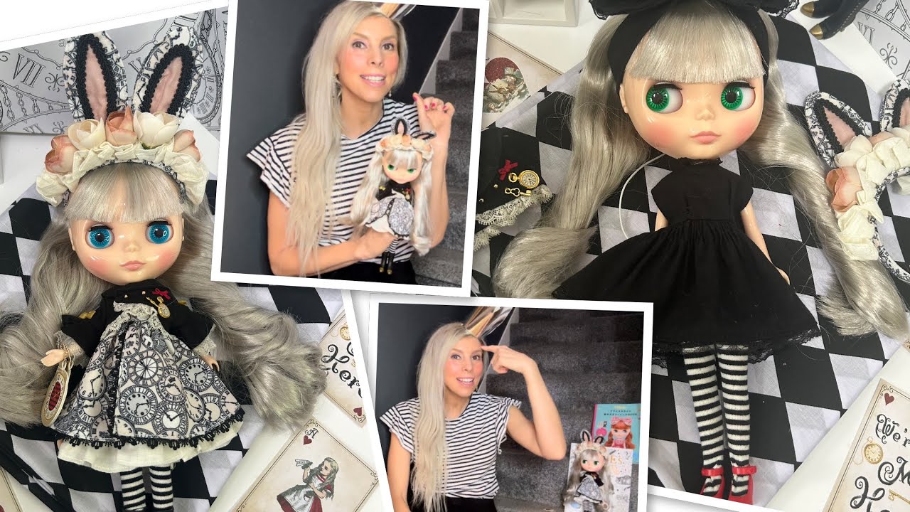 Alice inspired day, unboxing of Arledge time keeper Blythe doll, plus Art show. #blythe