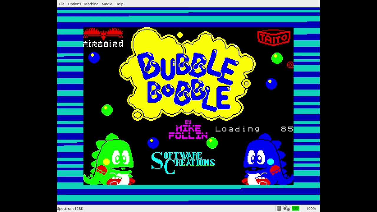 ZX Spectrum - Bubble Bobble - Loading + Gameplay
