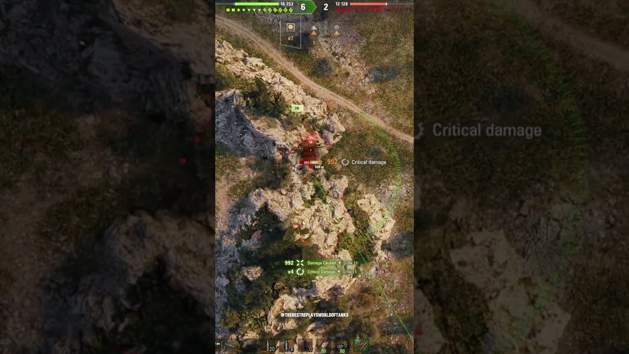 G.W. E 100 - Hitting Grille 15 #wot #worldoftanks #grille15 #fv4005 #oneshot #t92hmc #arty #gwe100