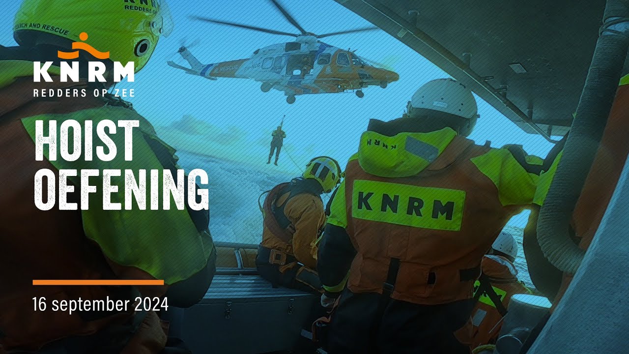 KNRM Hoist oefening met de Kustwacht helikopter