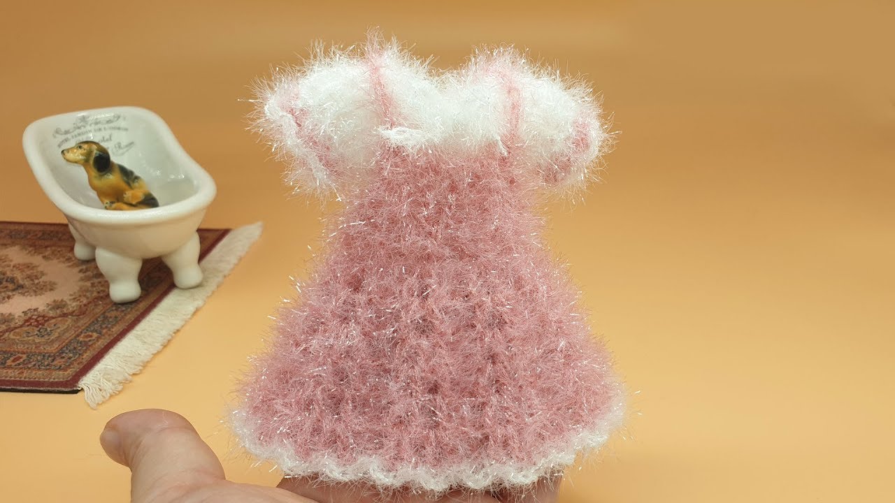 [코바늘뜨개crochet] 멜빵 원피스 수세미 뜨기   Crochet Dish Scrubby