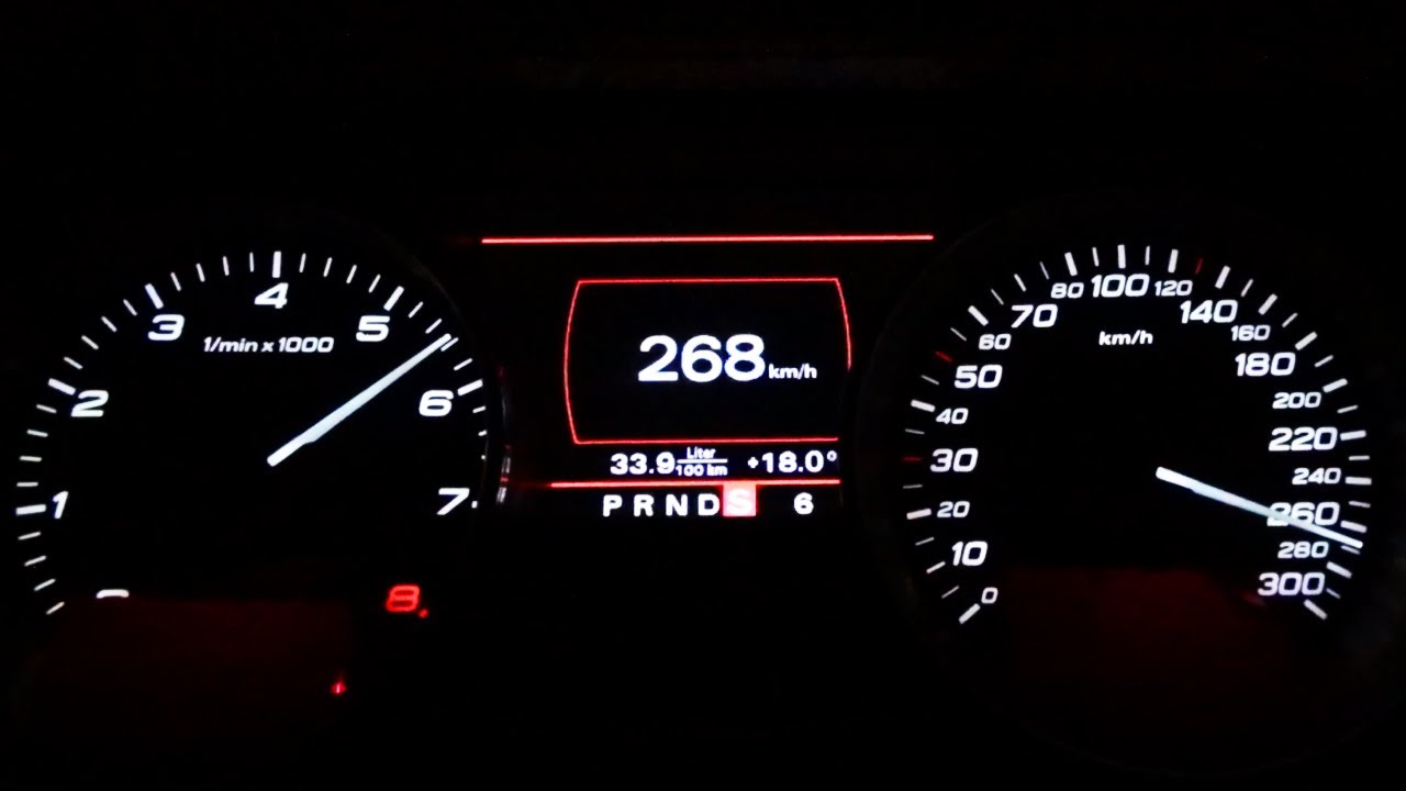 Audi S8 V10 Acceleration 0-268 km/h Kickdown Beschleunigung Autobahn Quattro 4E Full Throttle