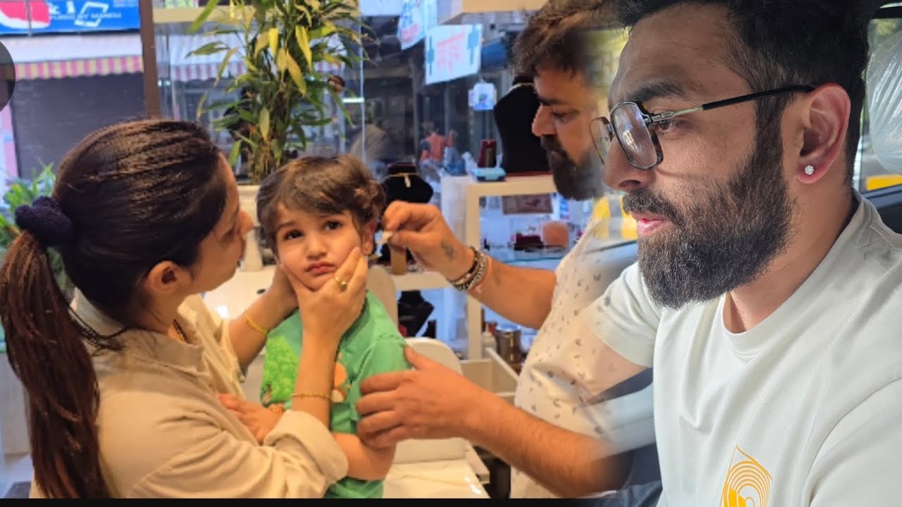Yuvi got his ear piercing with his daddy | baby ear piercing | family vlog