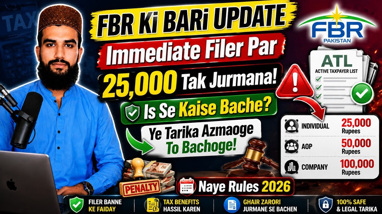 FBR New Immediate Filer Rules 2026 | 25000 Fine for Non Filers? | ATL Update Pakistan