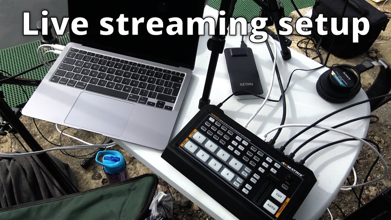 4-camera live stream setup for YouTube with OBS / AVMatrix mixer / Macbook Air