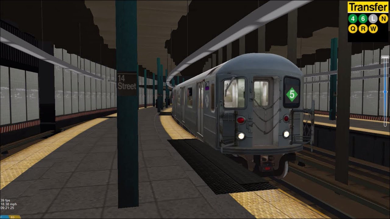 OpenBVE HD EXCLUSIVE: NYC Subway 5 Train Full Route Preview (R62A Chase Dyre Av to Flatbush Av)