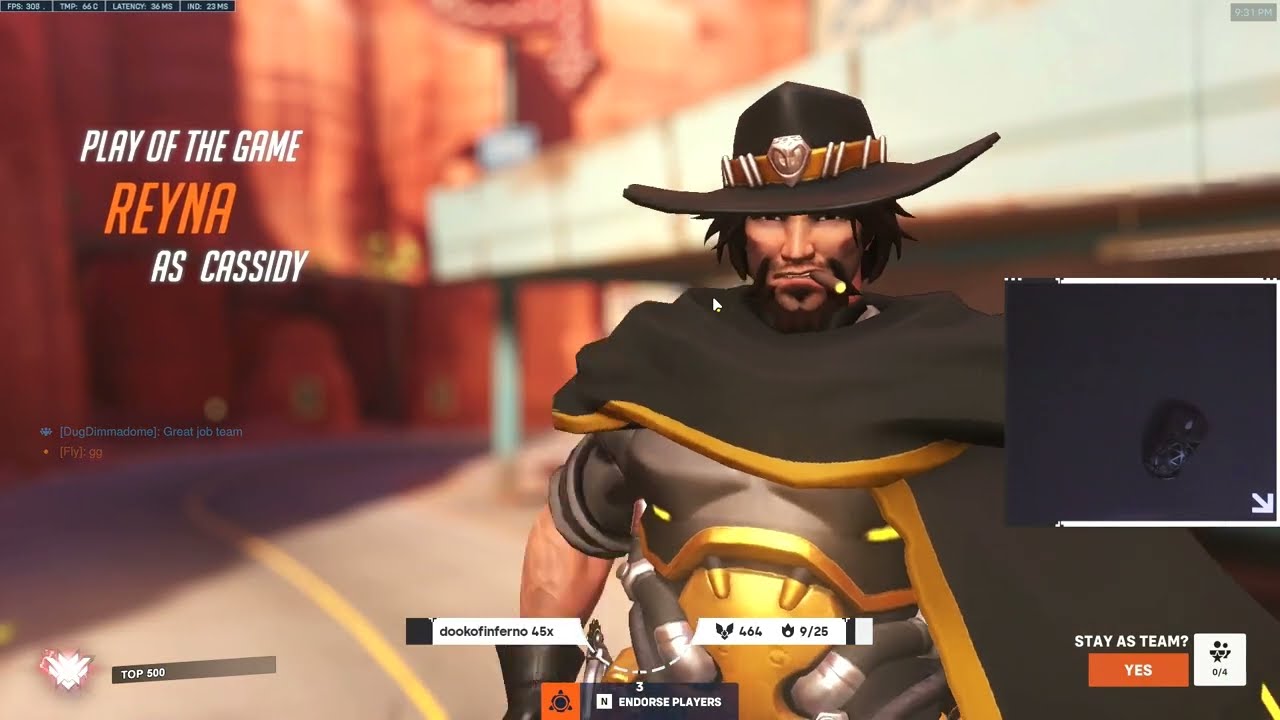 GALE CASSIDY AND SOLDIER 76 - POTG [ OVERWATCH 2 SEASON 2 TOP 500 ]