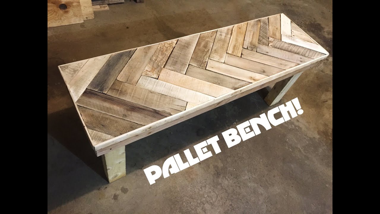 Herring Bone Patterned Pallet Bench!