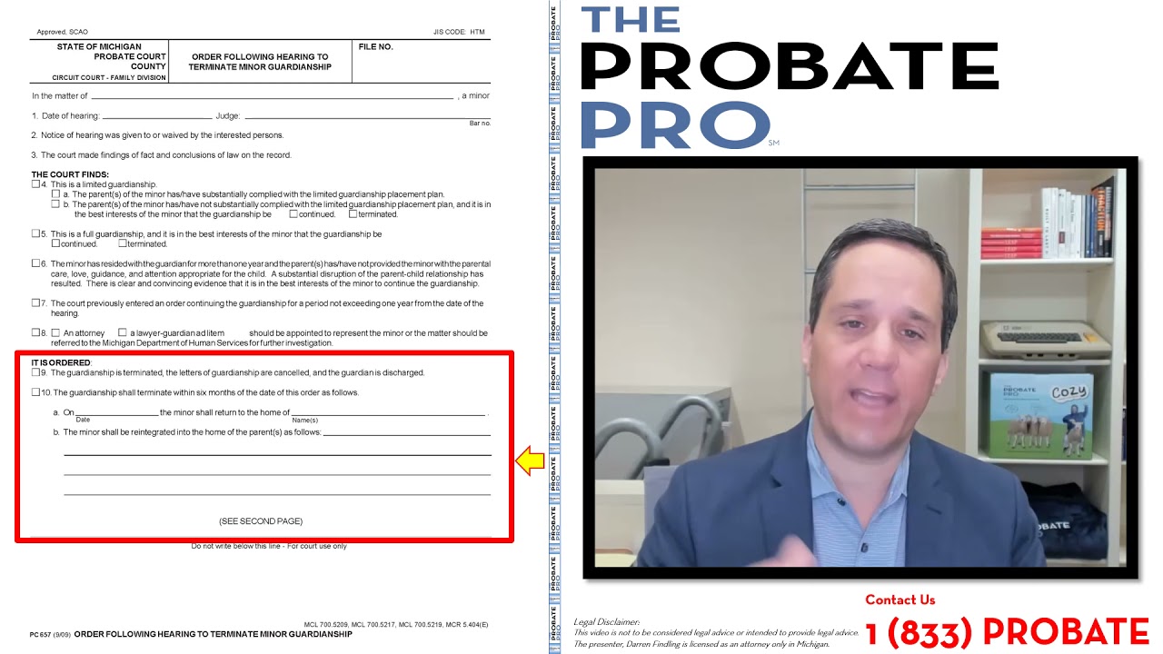 Order Following Hearing to Terminate Minor Guardianship