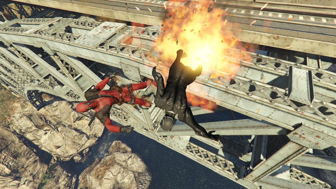 GTA 5 Stunning Ragdolls #96 - (Black Panther And Deadpool)