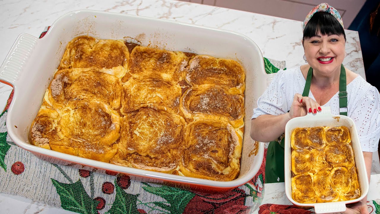 É SÓ MONTAR NA TRAVESSA-RABANADA DE NATAL DE FORNO SEM FRITURA-CROCANTE POR FORA CREMOSA POR DENTRO 