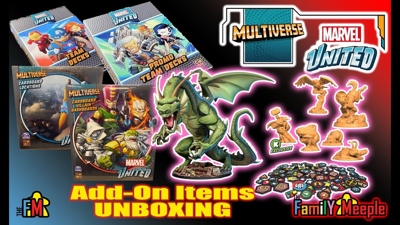 CMON SPINMASTERS - Marvel United: Multiverse - Kickstarter Add-On Content - Unboxing
