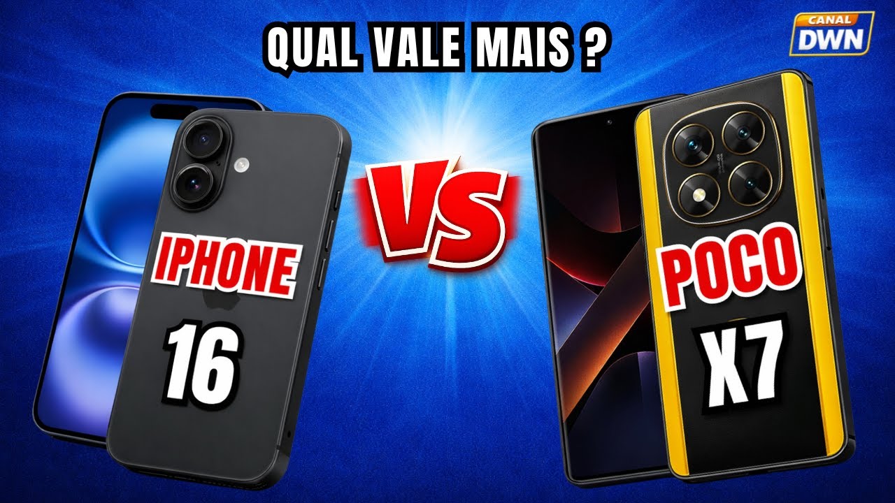 IPHONE 16 5G VS POCO X7 5G Você compraria qual depois disso? #smartphone @canaldwn #shorts