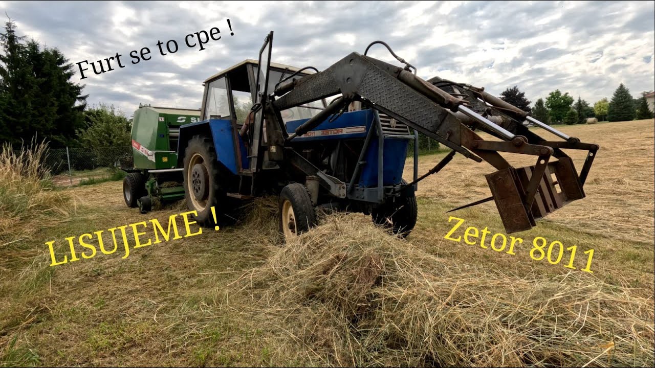 Nahrabování a Lisování Sena - Zetor 8011 + Sipma Huzar PS 1315 | Zetor 3011 + Pottinger 321 U