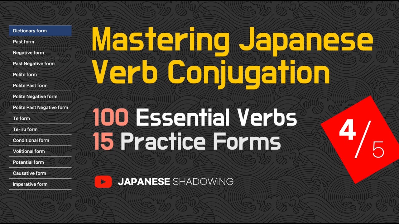 [ Shadowing Japanese ]Mastering Japanese Verb Conjugation 4 .  [61~80]