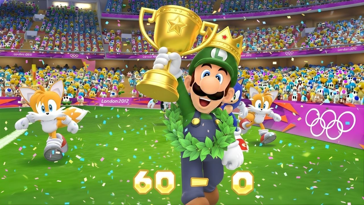 Mario and Sonic at the Olympic Games Tokyo 2012 Football Sonic , Sliver , Tails , Luigi