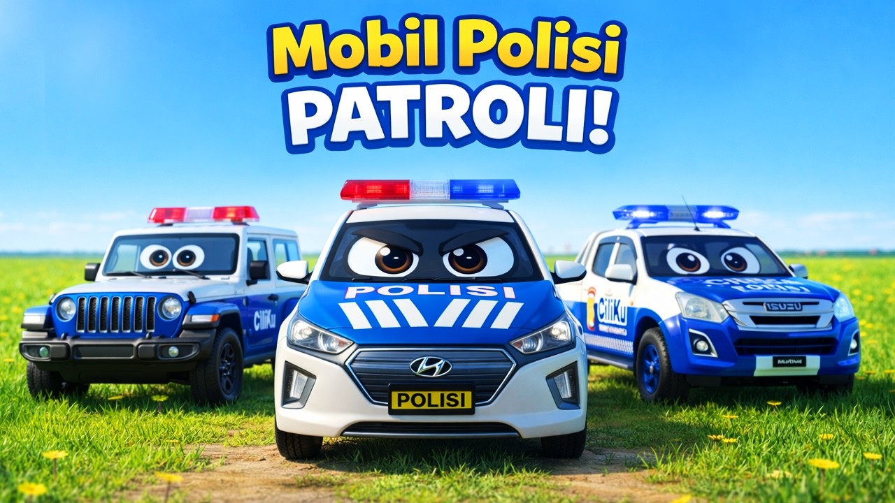 Roda Mobil Polisi Berputar 🚓 - Mobil Polisi Patroli Kejar Pencuri 🏃🏻💨| Lagu Anak Edukatif Terbaru 3D