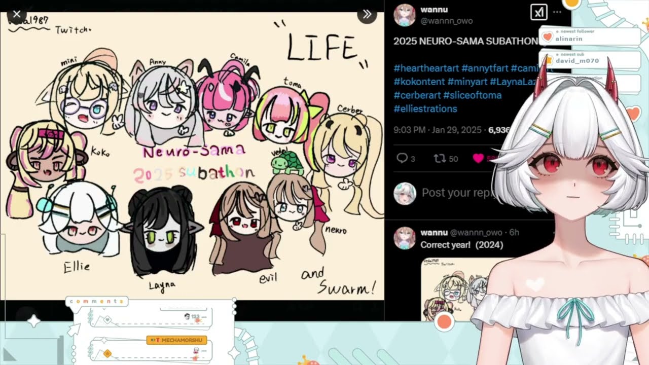 Ellie React To Fan Art Of The Girlies In Neuro's Sleepover