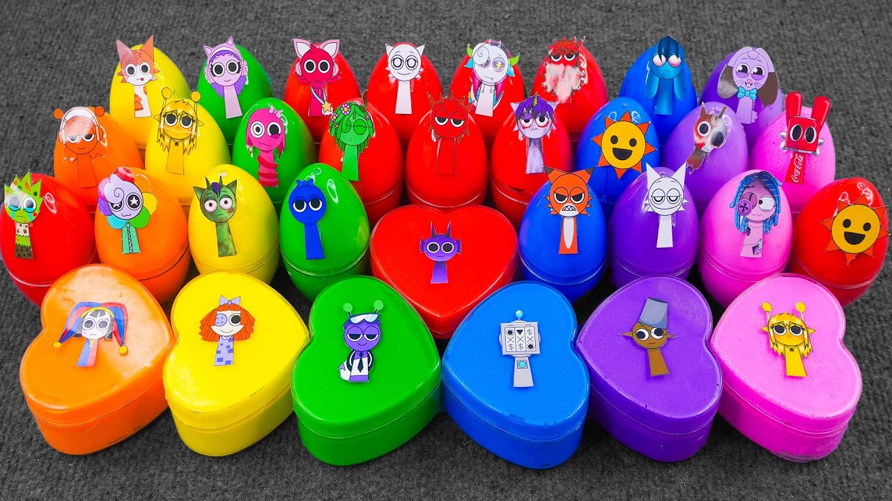 Unboxing Slime Eggs with Incredibox Sprunki Characters | ASMR Clay Surprises!